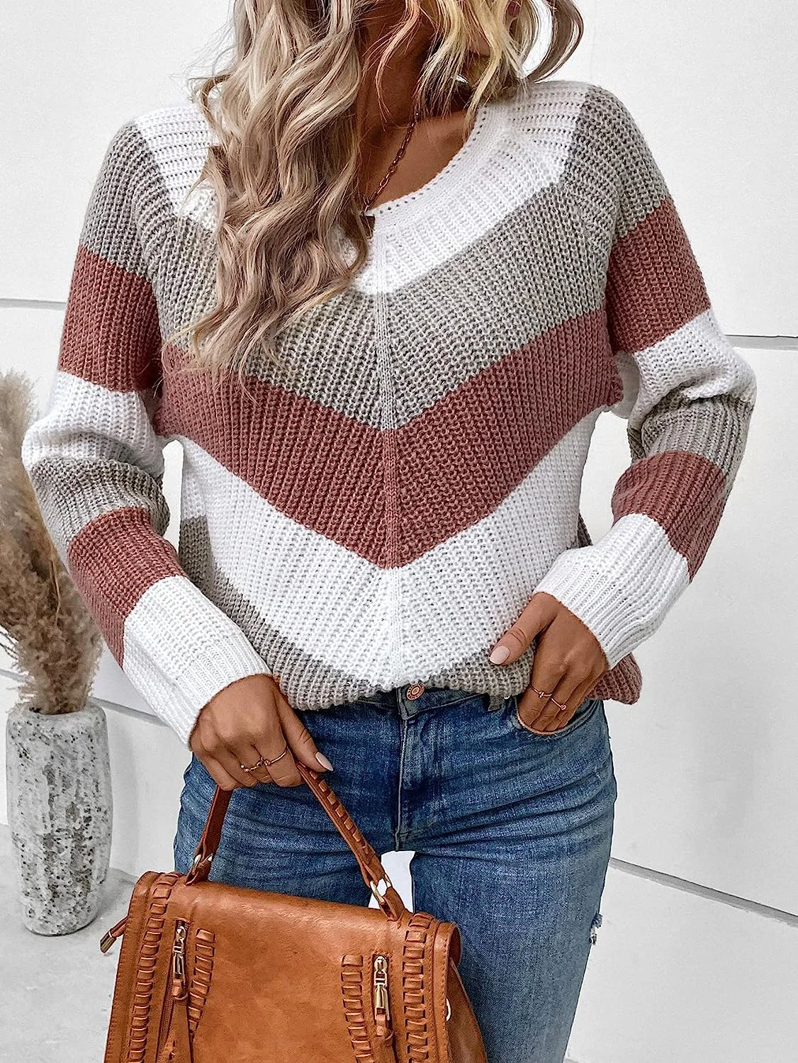 Colorblock Raglan Sleeve Sweater