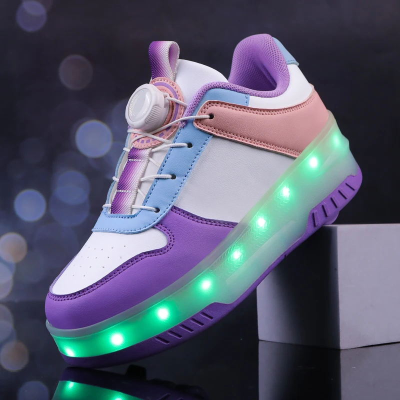 

4-Wheel Invisible Auto-Retractable Trendy shoes: Girls' Sneakers, Roller Skates for Kids, Adults & Boys