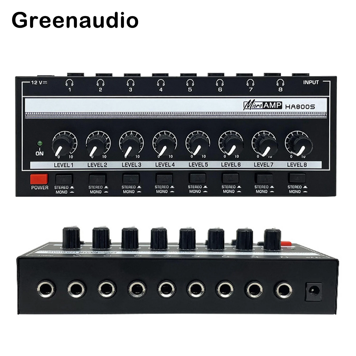 HA800S 8-Channel Monitoring Headphone Amplifier Ear Amplifier Signal Distributor Stereo One In Eight Out Monitoring Machine