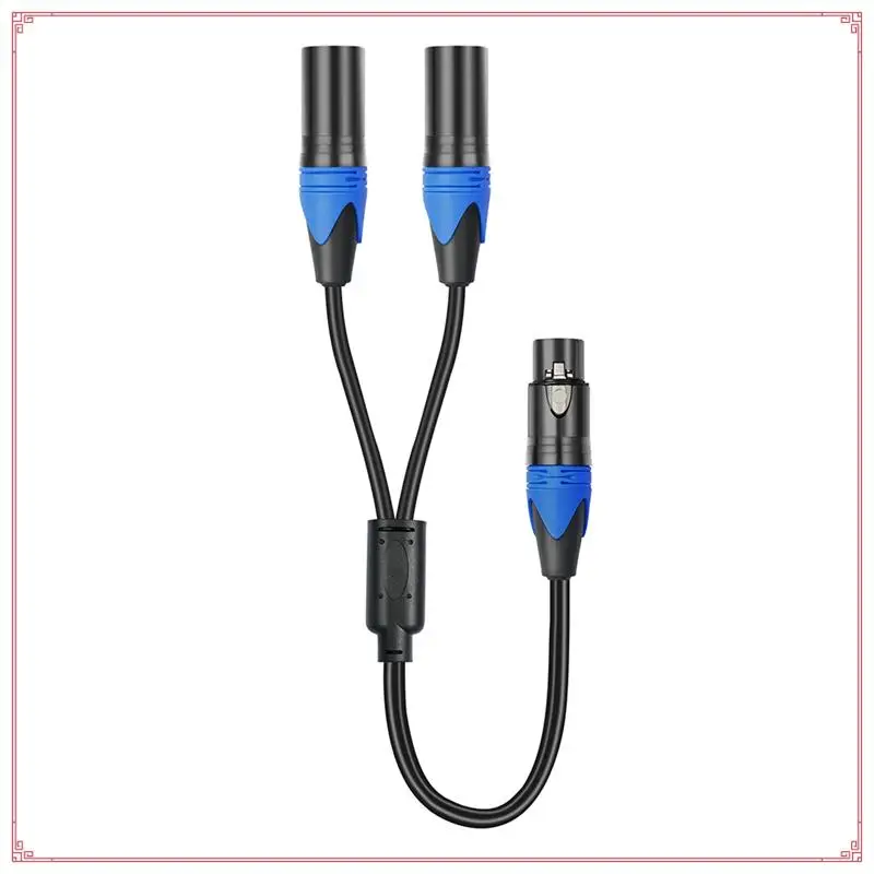 50Cm XLR Splitter Cable 1 XLR Female To2 XLR Male Microphone Splitter Microphone Mixer Audio Cable