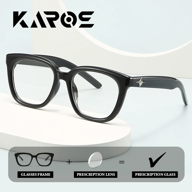

KAROS Innovative Large Square Frame Prescription Glasses Progressive Multifocal Lenses Photochromic Anti-Blue Light Tech