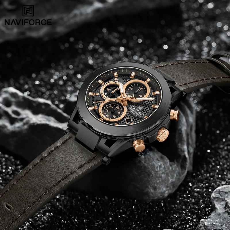 NAVIFORCE Top Business Watches For Man Waterproof Sports Luminous Male Calendar Chronograph Quartz Wristwatch Reloj Hombre 2025