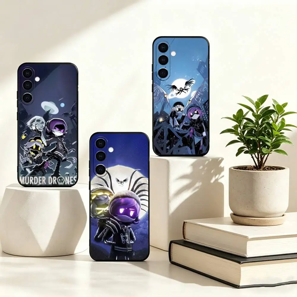 Cute cartoons Murder Drones Phone Case Black Silicone Soft For Samsung Galaxy A73,A72,A71,A70,A53,A52,A51