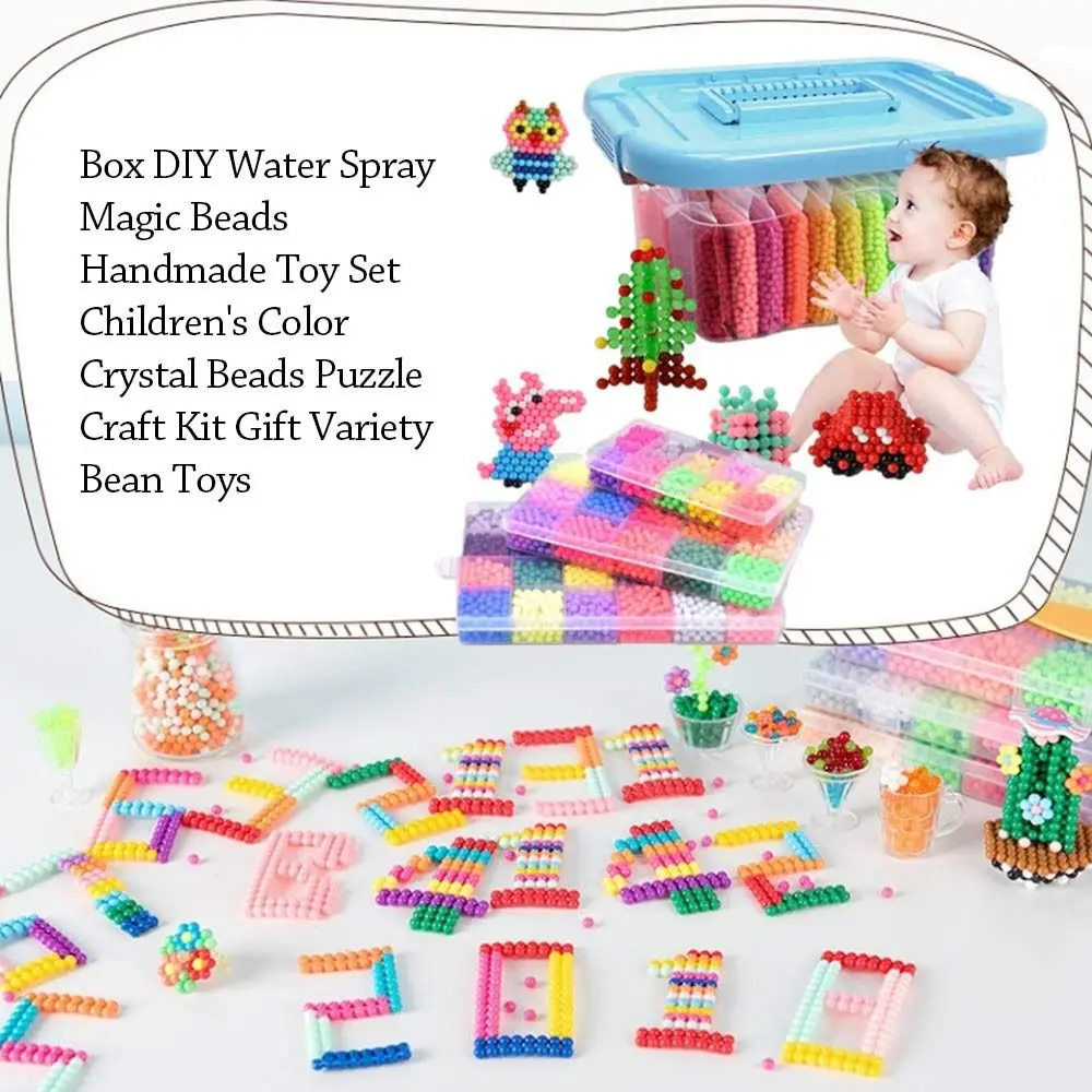 

1000pcs Magic Beads Handmade Children Variety Bean Toys Puzzle Craft Kit Gift Crystal Beads