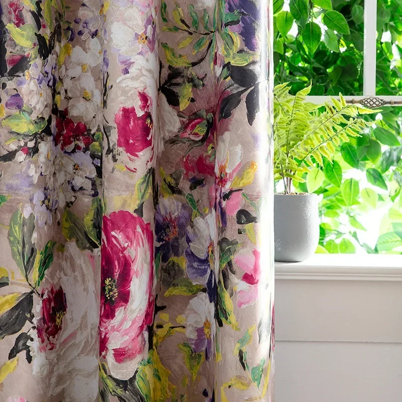 Oil Painting Curtains for Living Dining Room Bedroom Series Paper Printing Blackout Paper Printing Curtains