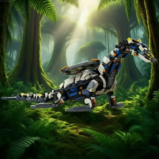 Ekspert w grach MOC Horizon Thunder Mechaniczna Bestia Klocki Konstrukcyjne Tide Ripper Figurki Model DIY Zabawki do Składania Prezent dla Dorosłych i Dzieci