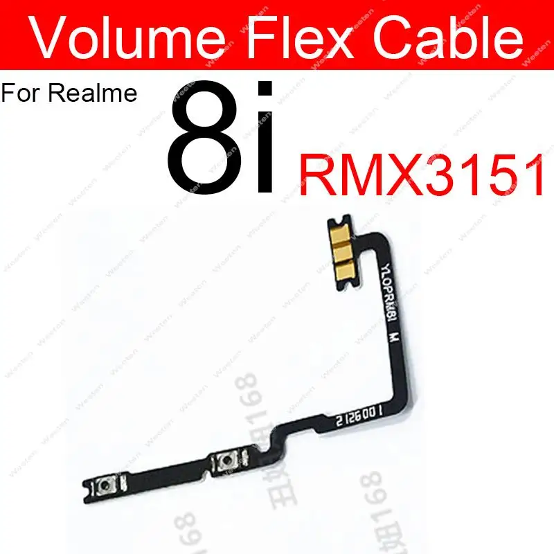 Power Volume Buttons Flex Cable For Realme 8 8i 8S 8 9 Pro 7 4G 5G Side Power Volume Keys Flex Ribbon Mini Trigger Parts