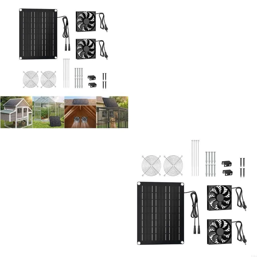 

15W Solar Panel Double Fan Greatest Cooling Efficiency Greenhouses for Indoor