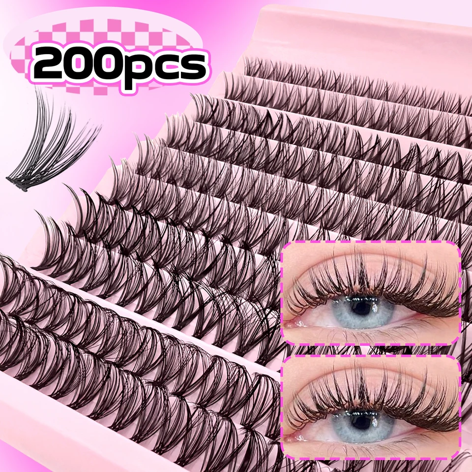 Kit de pestañas 30D 40D naturales, suaves como pluma, glam diario sin esfuerzo, look fresco y natural, ultra suaves y delicadas 6