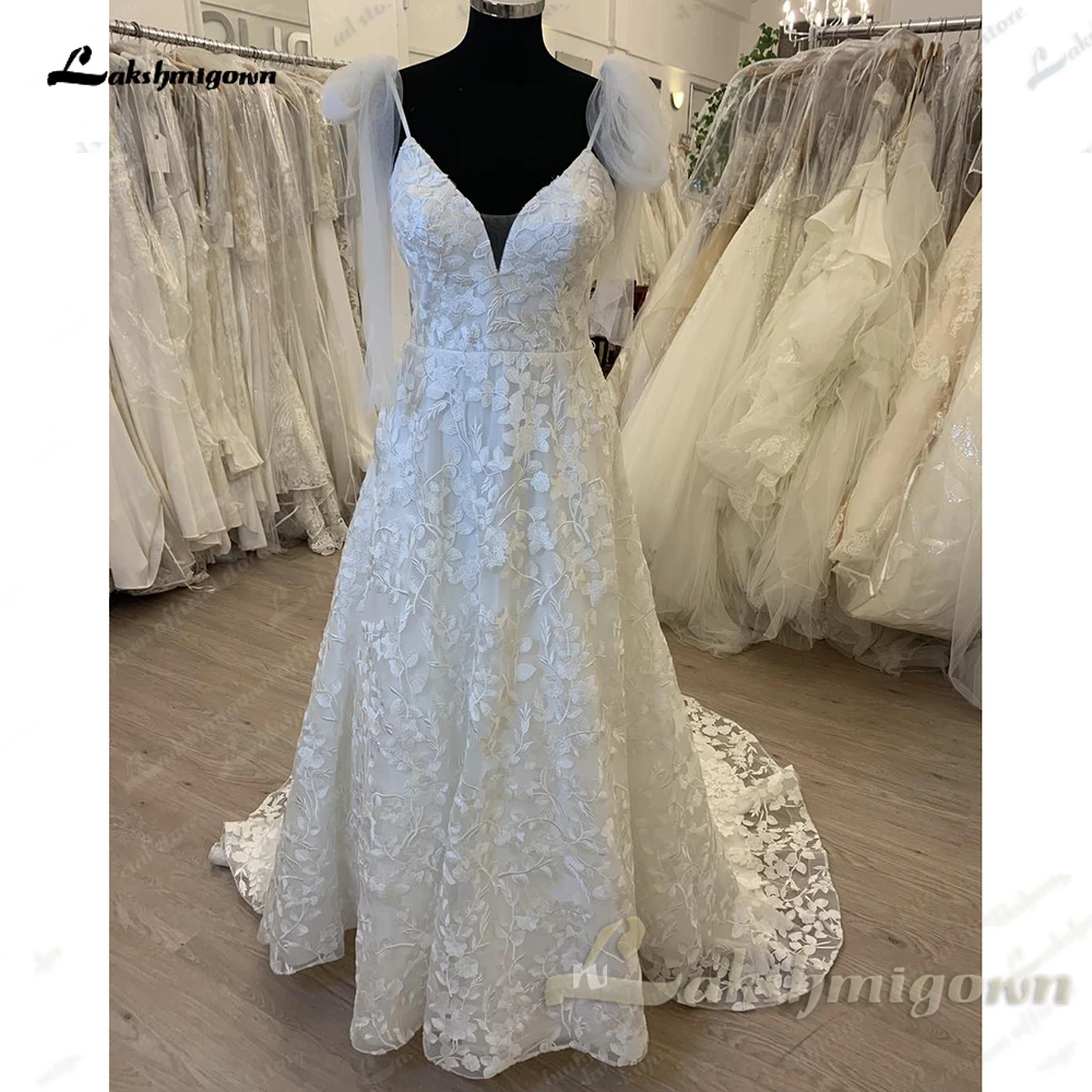 Lakshmigown seksowne kobiety plażowe suknie ślubne paski Spaghetti 2024 cywilna panna młoda z linii sukienki szata z mariée