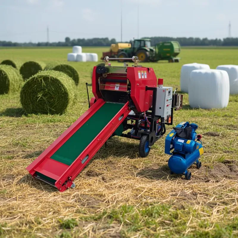 Automatic Silage Round Baler Wrapper High Efficiency Grass Forage Packaging Machine For Farm Use