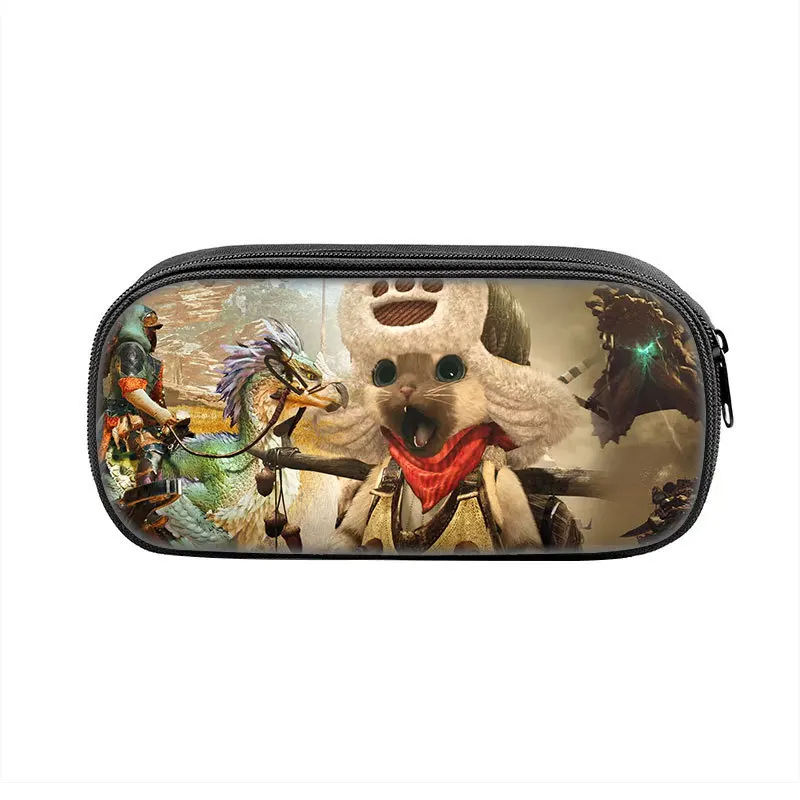 مونستر هنتر وايلدز مقلمة جميلة وين حفظ الأمل حامل قلم حقيبة طالب تخزين كبير الطلاب مدرسة هدية pencelcases #3