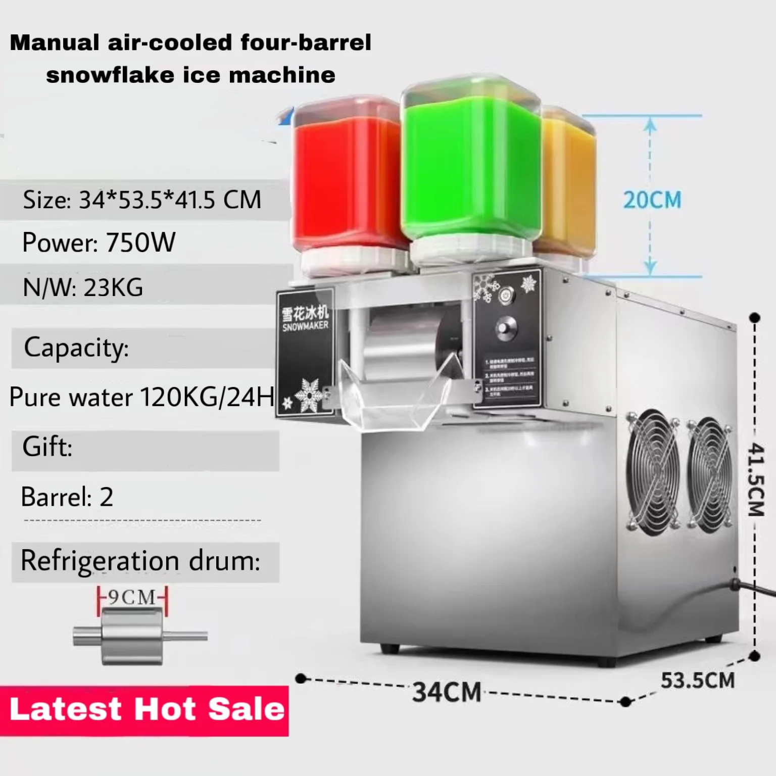 New Design Can Make Four Flavour Korea Juice Ice Milk Snow Ice Shaving Machine Bingsu Snow Ice maker from China