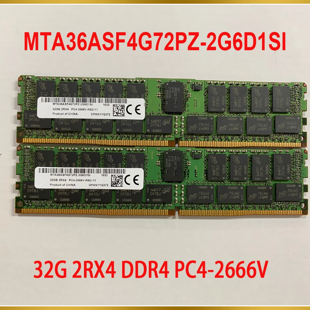 

1PCS 32GB 32G 2RX4 RAM For MT DDR4 PC4-2666V 2666 Memory MTA36ASF4G72PZ-2G6D1SI