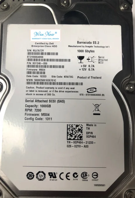 

For 1TB SAS 7.2 ST1000640SS 3.5 inch 1t