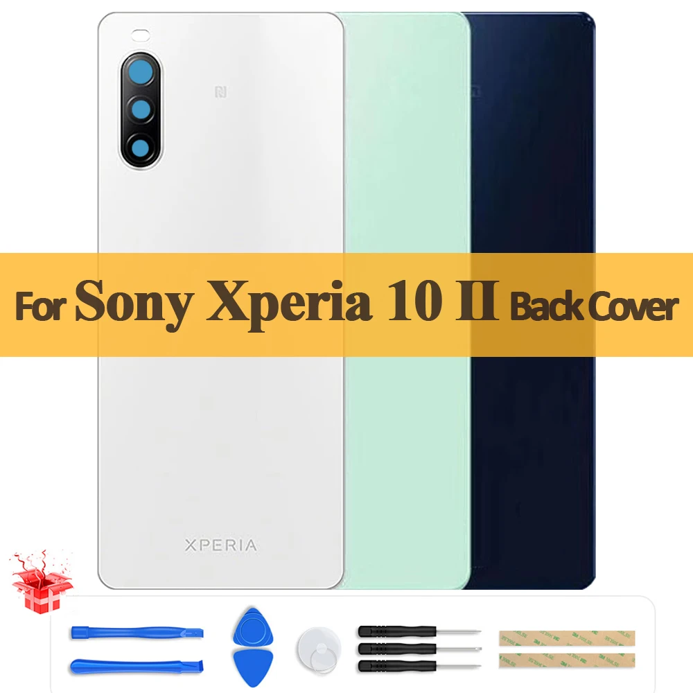 Original Back Cover For Sony Xperia 10 II Battery Back Cover Door Case Housing Parts With Camera Glass Lens XQ-AU51 Replacement