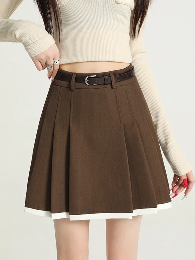 Jupe plissée taille haute amincissante pour femme, style coréen, nouvelle collection automne-hiver, pour le travail