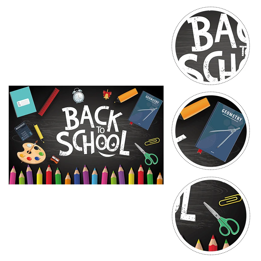 

Back to School Banner Decorations Hanging Props Classroom Backdrop Polyester Party Supplies Lightweight Bright