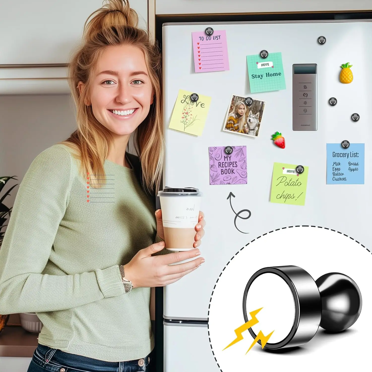 Mini Strong Magnetic Pushpins DIY Crafts Whiteboard Fridge Magnet Map Thumbtacks Office Classroom Kitchen Decoration Push Pins