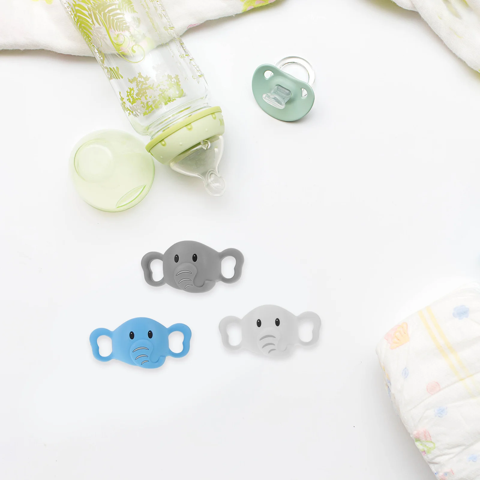 

3Pcs Baby Bottle Handles Silicone Non-Slip Ergonomic Grip Covers Removable Infant Nursing Feeding Bottle Accessories