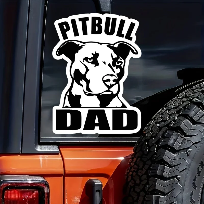 

Pitbull Dad Decal Vinyl Car Sticker for Auto Rear Window Bumper Vinyl Decals Truck Van Suv Body Styling Funny Animal Decoration