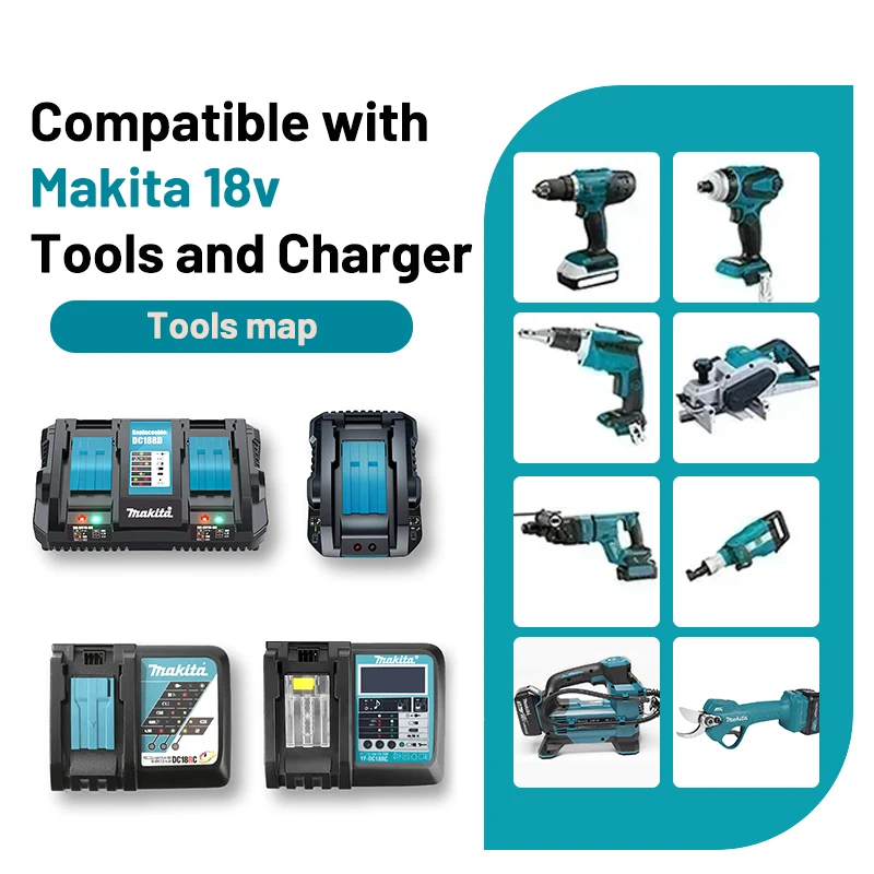Japanese Makita 18V 6.0Ah rechargeable battery, suitable for Makita BL1840 BL1830 BL1830B BL1830B BL1850B electric tool battery