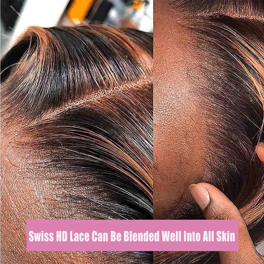 تسليط الضوء على أومبير الدانتيل شعر مستعار أمامي شعر الإنسان 40 بوصة P1B/30 موجة عميقة HD الدانتيل الجبهة الباروكات شعر الإنسان قبل قطعها 13x4 200 الكثافة #4