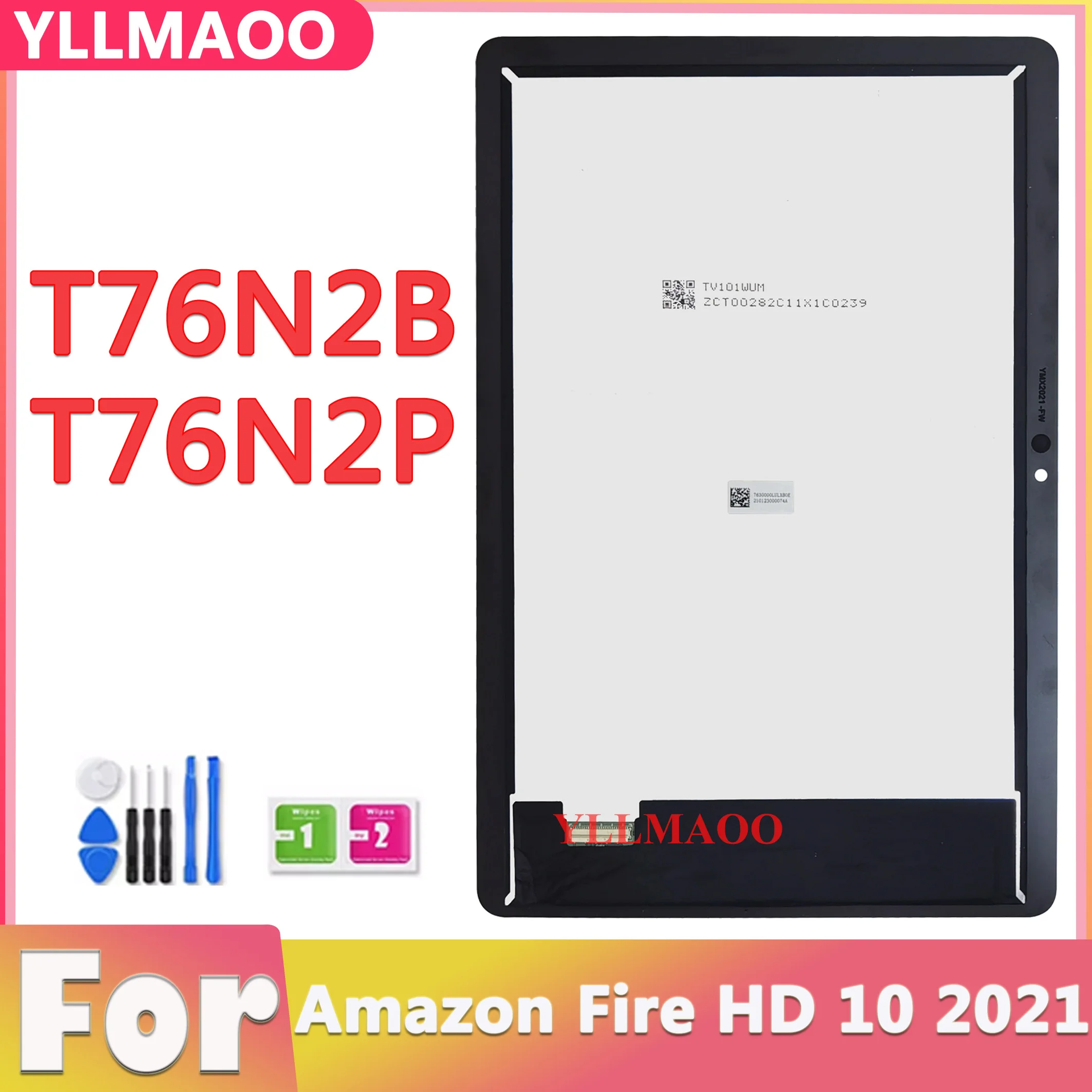 Amazon Kindle Fire HD 10用の交換用LCDタッチスクリーン,10.1インチ