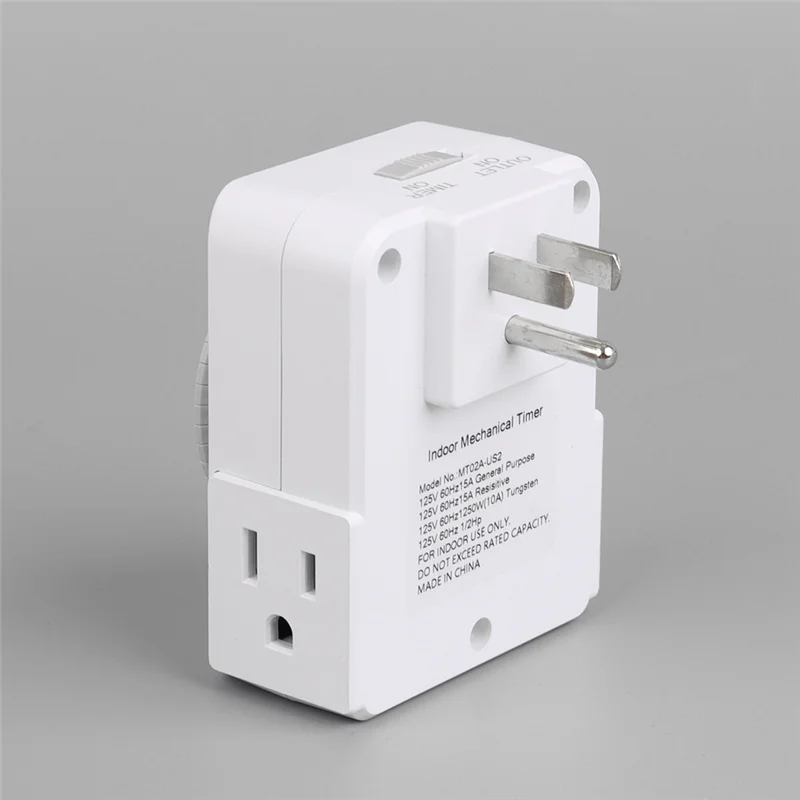 【IN  Stock】Auto Power Off Mechanical Switch Timer Socket US Plug 24H Cycle For Home Appliances Control Motorcycle Charging Timer