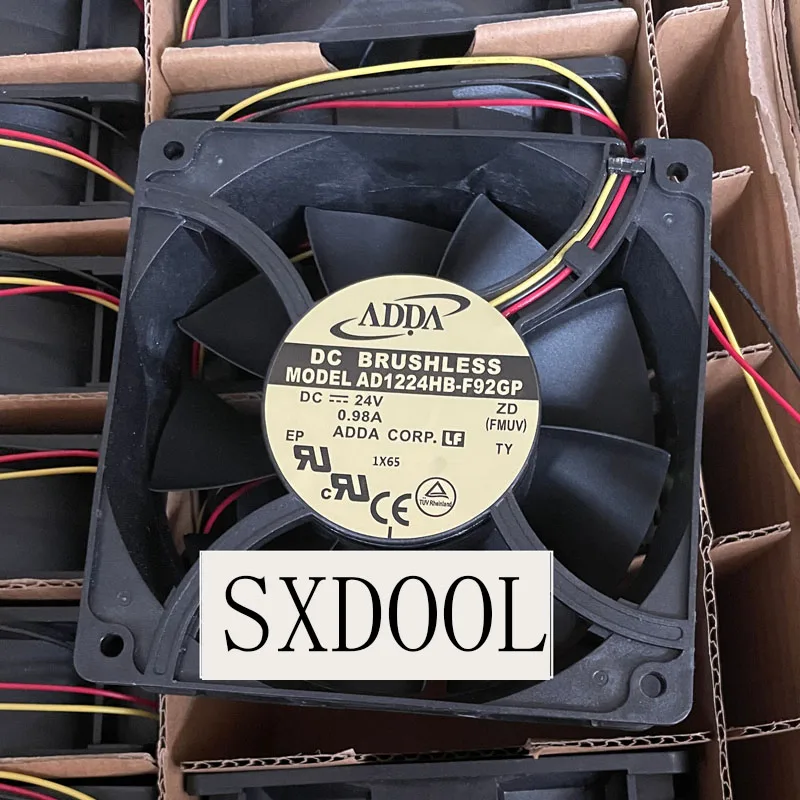 

120mm 24V Case Fan New ADDA AD1224HB-F92GP 12038 24VDC 0.98A Frequency Converter Alarm Cooling Fan 120X120X38mm