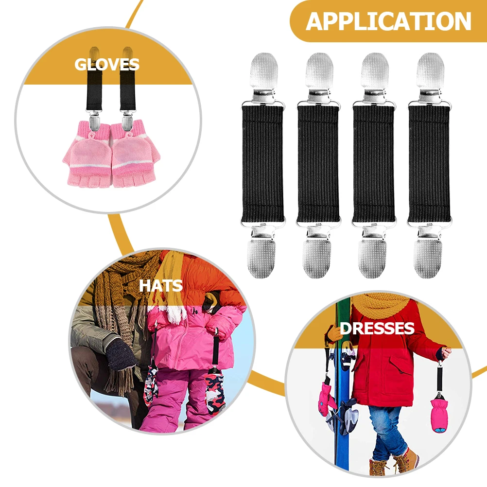 

4 Pcs Non-slip Glove Clip Toddler Anti-lost Mittens Clips Gloves Shawl Metal Button Winter Prevent and Falling