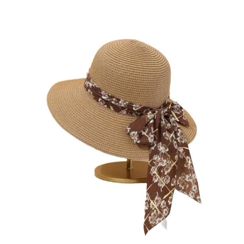 

Summer Japanese Bow Ribbon Big Brim Straw Hat Women's Korean-style All-matching Travel Vacation Beach Hat Sun Protection Sun Hat