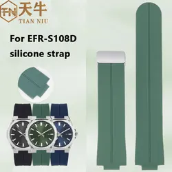 EFR-S108D Magnetic Buckle Soft Silicone strap For Casio EFR-S108 Series Modified Raised Mouth Waterproof Silicone watchband