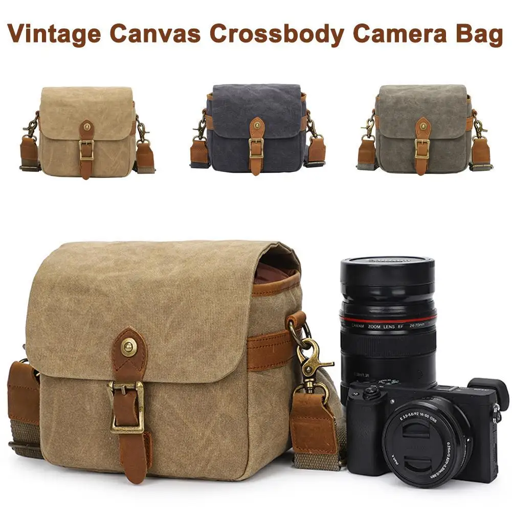Cotton Canvas DSLR Photography Bag Micro Single Camera Bag Waterproof Wear Resistant Single Shoulder Diagonal Camera Bag