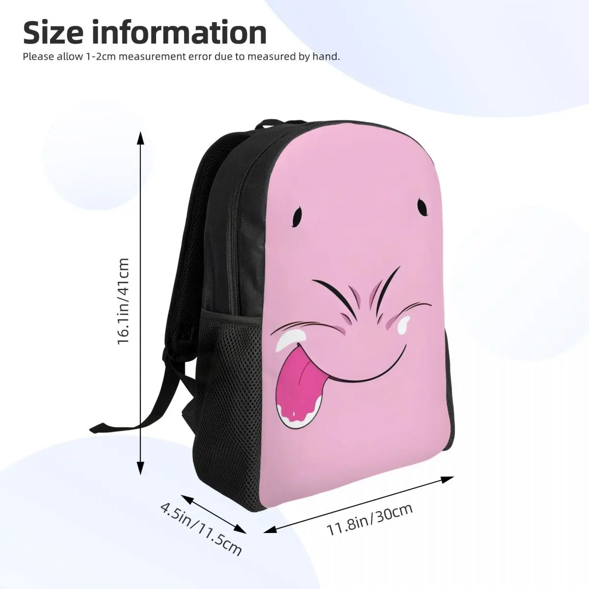 Benutzerdefinierte lustige Anime Majin Buues Rucksäcke für Damen und Herren, College-Schule, Studenten-Büchertasche, passend für 15-Zoll-Laptoptaschen
