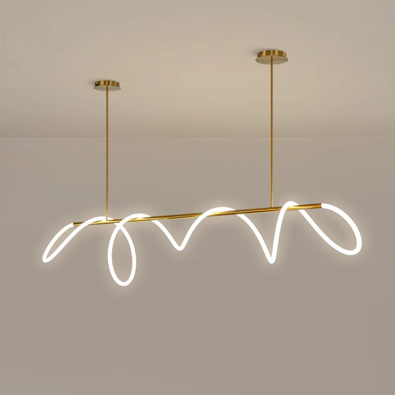 Minimalist Note Curve Pendant Lights Modern Led PC Hose Hanging Lamp Living Room Decor Creative Home Lighting Dining Room Lights