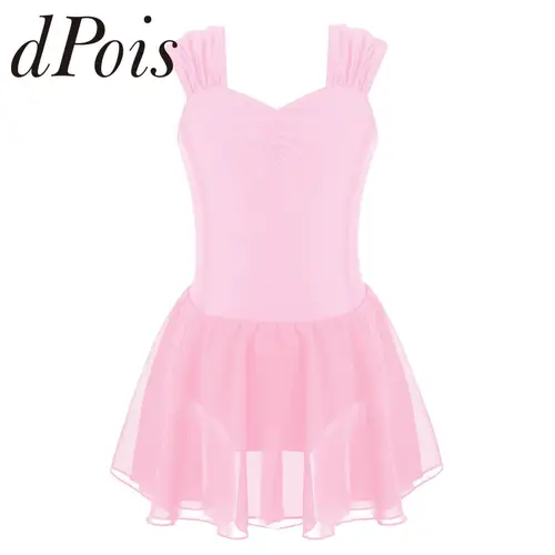 Leotardos de baile de Color sólido sin mangas para niñas, vestido de leotardo gimnástico para niñas, monos de Ballet, mono, Ropa de baile Chidlren