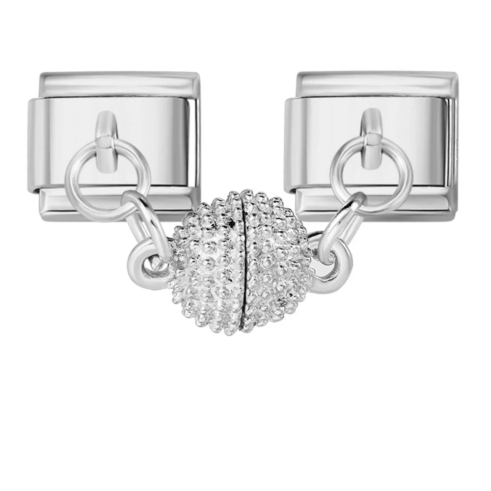 Abnehmbarer goldfarbener magnetischer Kugel-Charm im italienischen Stil, passend für 9-mm-Edelstahlarmbänder, Trend-DIY-Schmuckherstellung. – Detail 7