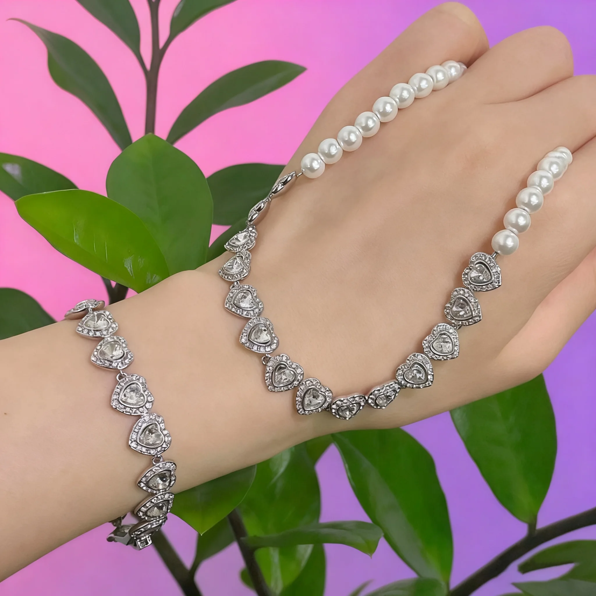 

Ожерелье с подвесками в форме сердца, оригинальный комплект изящных ювелирных изделий 2025 года для женщин, серьги с сердечками, браслет, ювелирные аксессуары, подарок