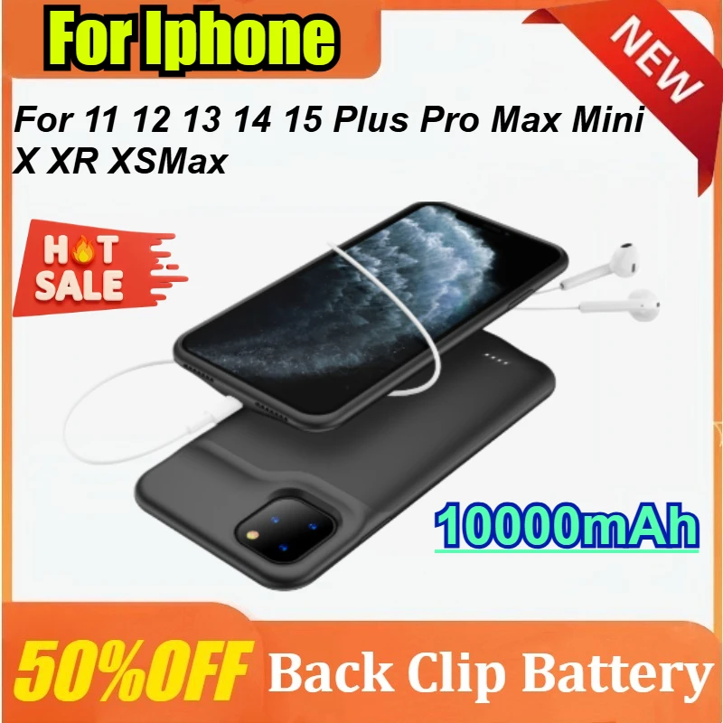 

10000mAh Battery Case for Iphone 11 12 13 14 15 Pro Max Mini Power Bank Charger Cover for IPhone XS Max XR