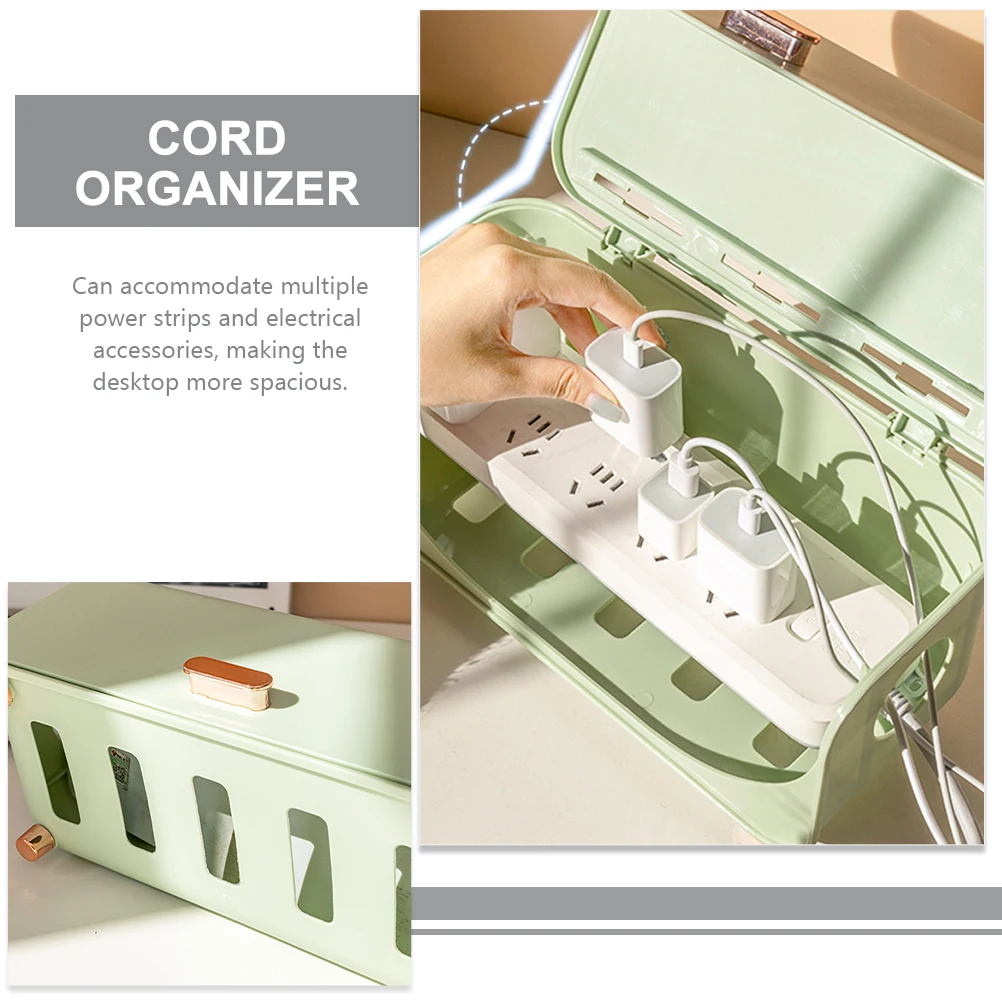 

Power Cord Multi Functional Desktop Organizer Cord Management Box Cable Management Box for Work Desk Large Capacity