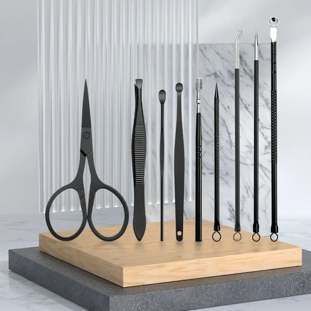 13/24 Stück Anti-Rutsch-Design Edelstahl Nagelknipser Set Scharf mit PU-Gehäuse Maniküre-Set Schwarz Pediküre-Werkzeugset Erwachsene