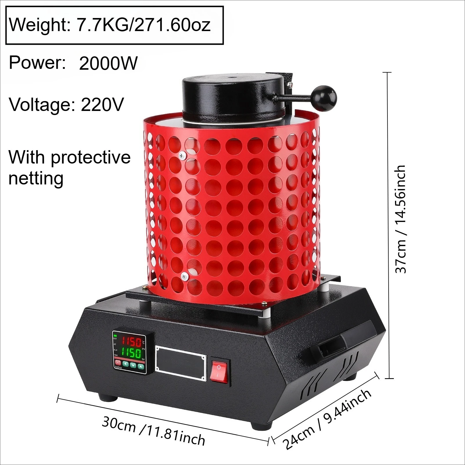 New Jewelry Melting Furnace Laboratory Electric Furnace Smelting Gold Silver Copper Metal Alloys Recycle & Refining Casting Tool