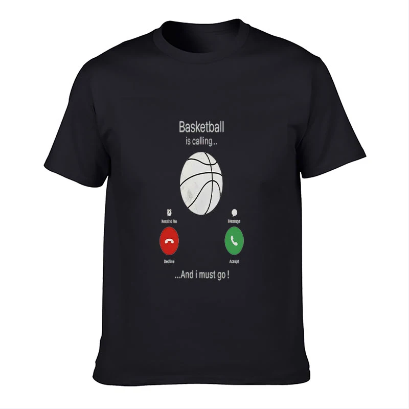 T-shirt pour femmes et hommes, imprimé graphique « Basketball Is Calling », sport décontracté, manches courtes, col rond, à porter au quotidien, cadeau pour les amateurs de basketball