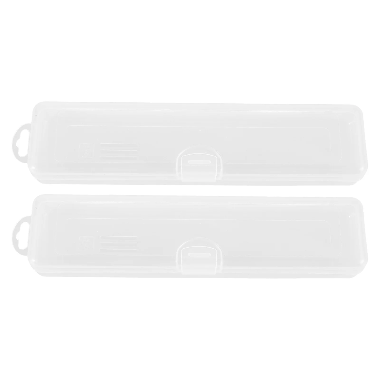 

2pcs Portable Makeup Brush Holder Eyebrow Pencil Storage Box with Lid Travel Organizer Transparent Plastic Lightweight Compact