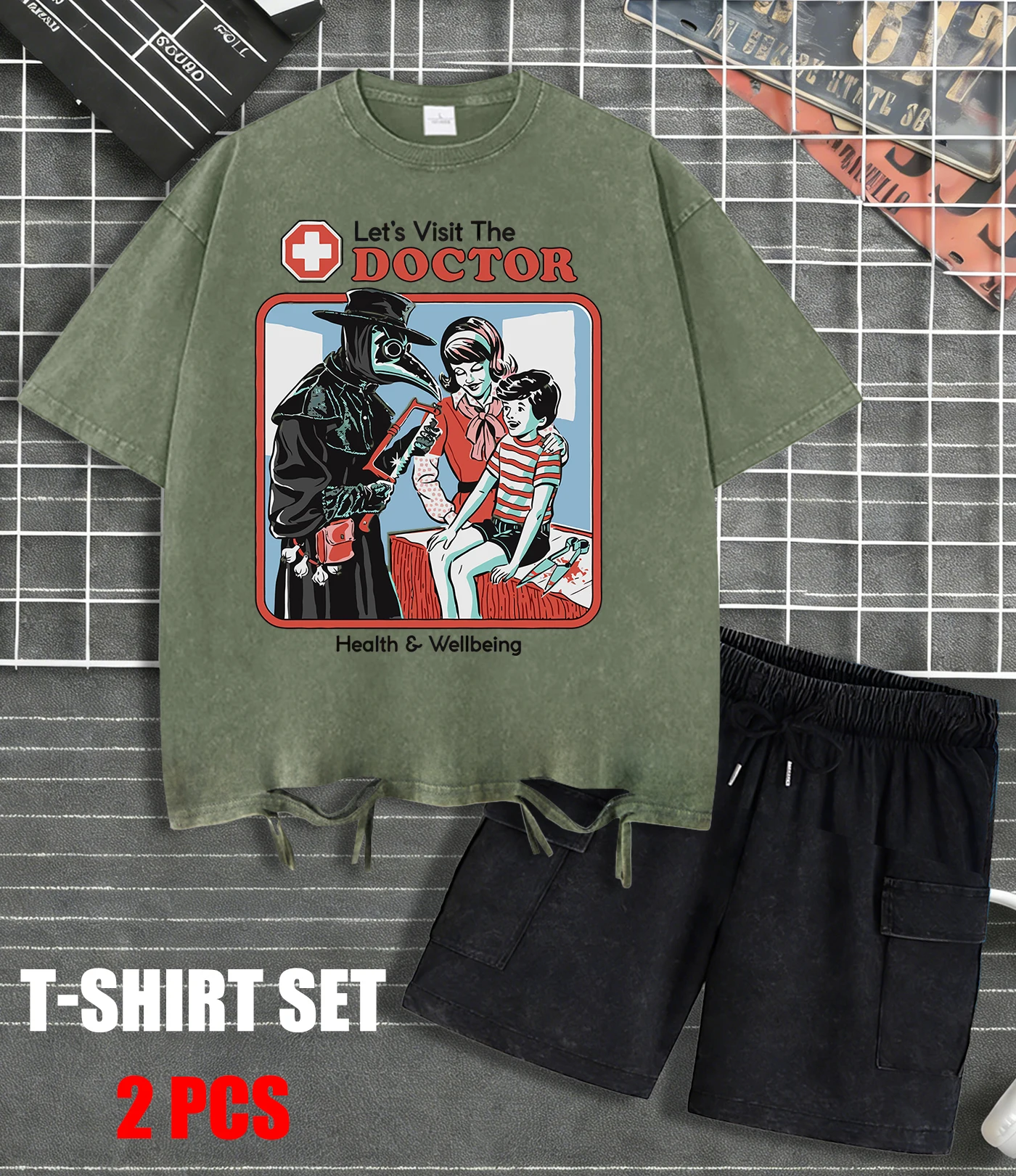 

Футболка The Treating Doctorwashed, мужская летняя новая футболка, комплект из хлопка, удобные шорты, унисекс, разноцветная, мягкая одежда