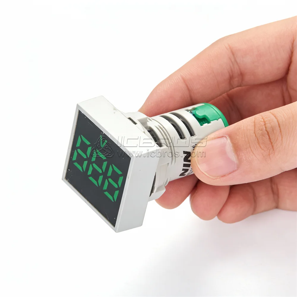 AC50~500V Digital Indicator Light Small Voltage Meter 22mm Square Mini LED AC Digital Voltmeter Square Digital LED Indicator