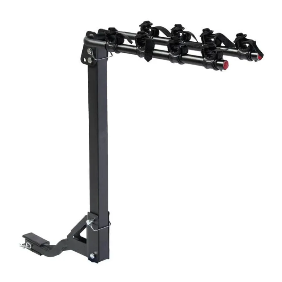 

Foldable 4Bike Rack with 120 lbs Capacity for Cars SUVs Vans RVs Hitch Mount Bike Carrier with Pin Clip Compatible with 1.25 an