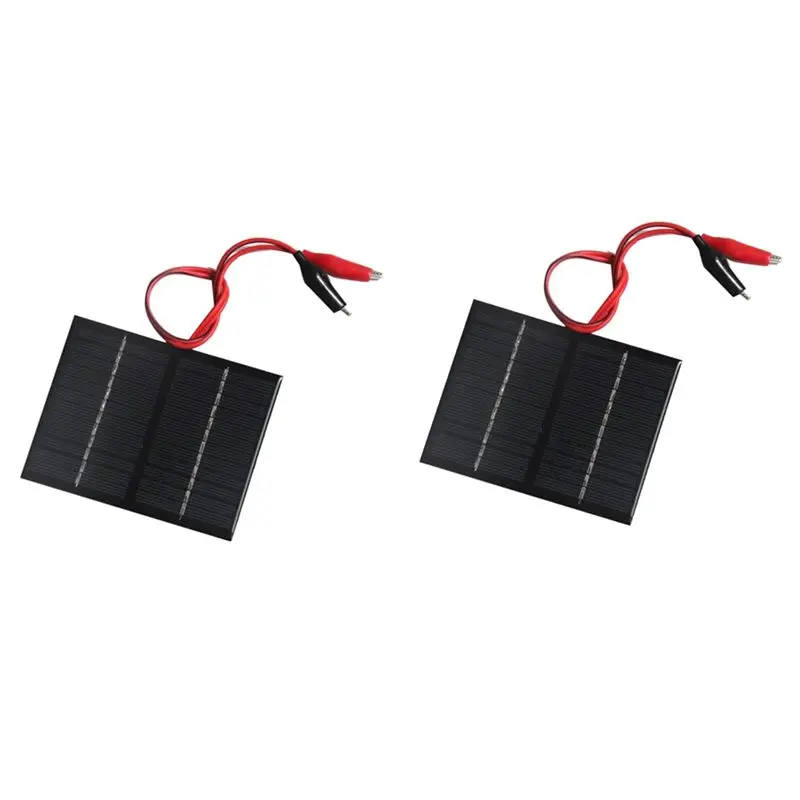 2X 12V 1.5W Solar Panel With Clip Charging Battery System Polycrystalline Solar Panel For Small Power Appliances-AT30