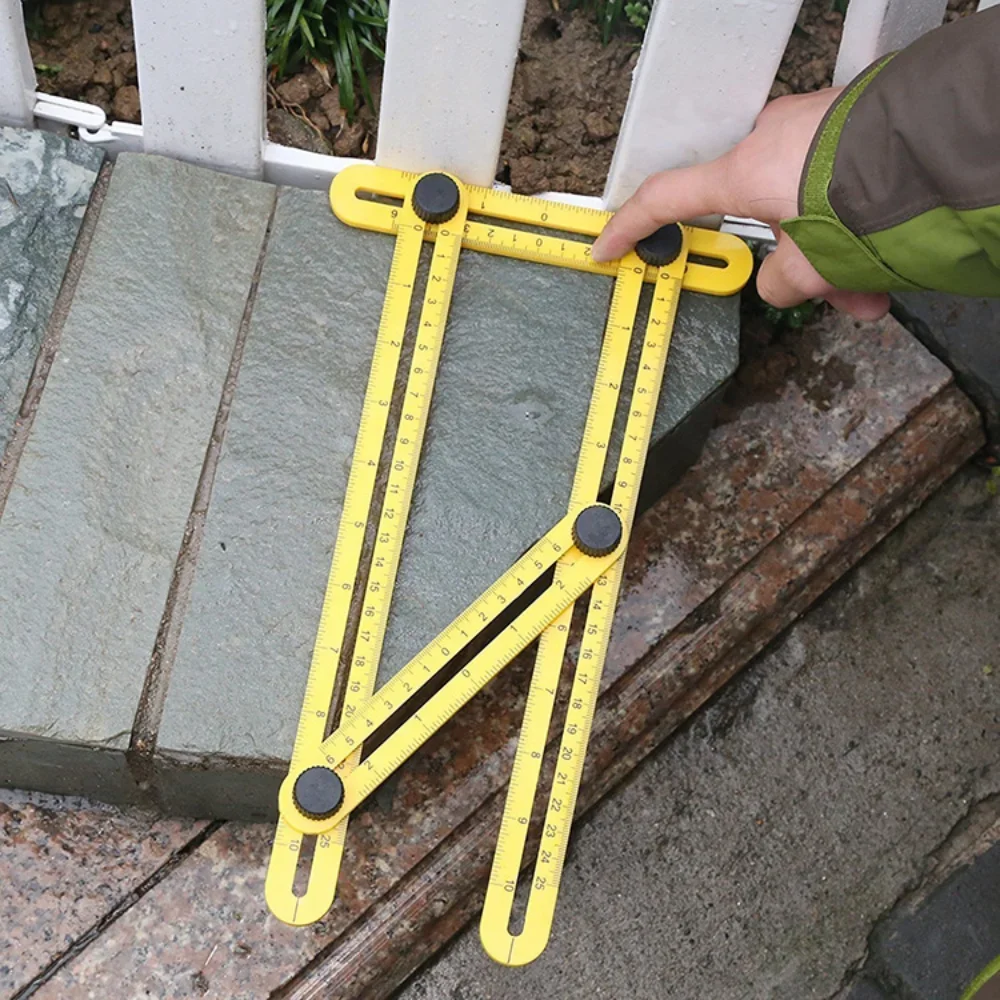 Professional Template Tool Angle Ruler Measuring Protractor Activity Four-fold Ruler With Metric Inch Scale Gauging Tools